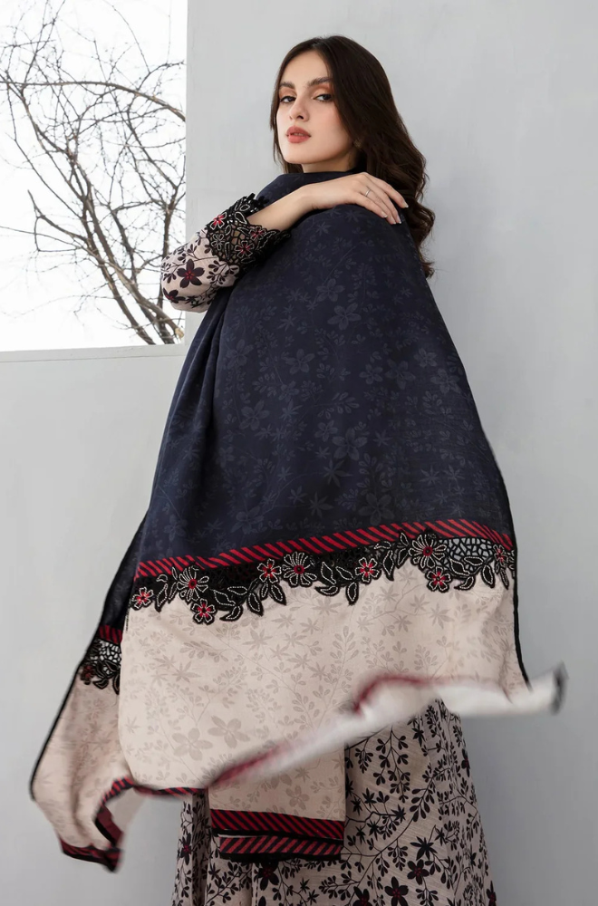 BAROQUE 3PC KARANDI PRINTED SHIRT WITH KARANDI PRINTED DUAPTTA AND TROUSER-802