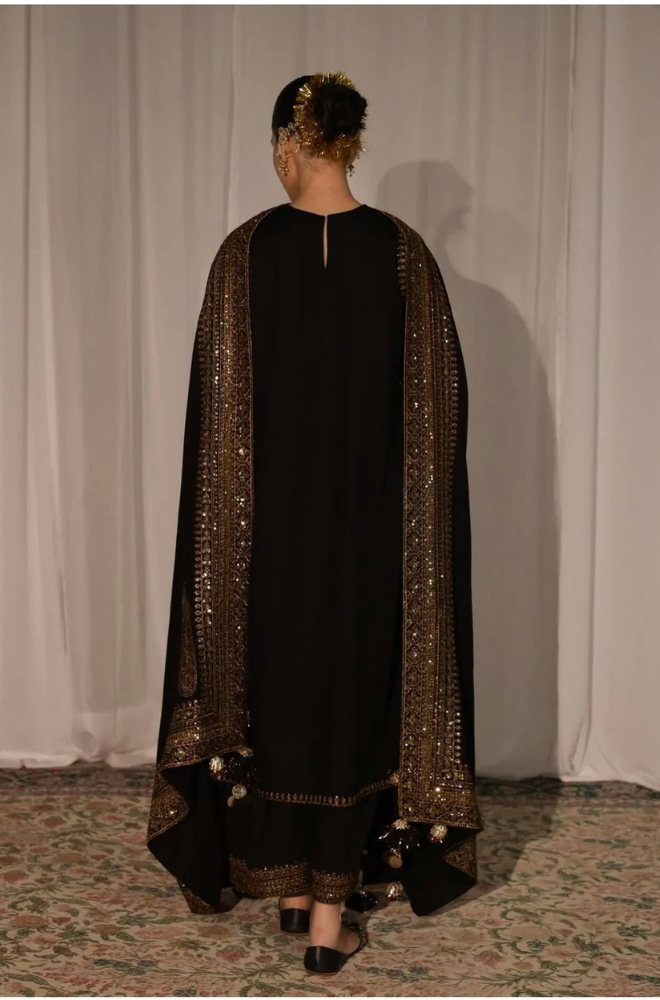 Dhanak-3PC Embroidered Shirt with Organza Sequins Embroidered Dupatta- 3373