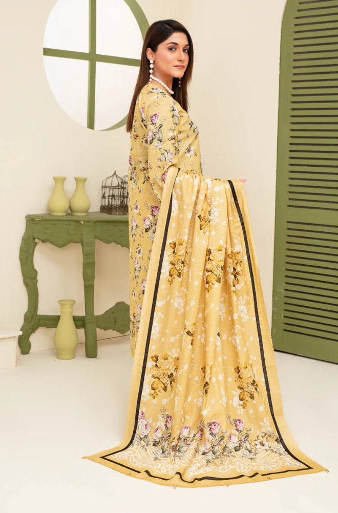CREATION KHADDAR 3PC WITH KHADDAR PRINTED SHIRT & TROUSER-912