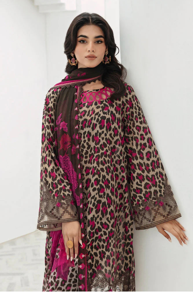 BAROQUE 3PC KARANDI PRINTED SHIRT WITH KARANDI PRINTED DUAPTTA AND TROUSER-1701