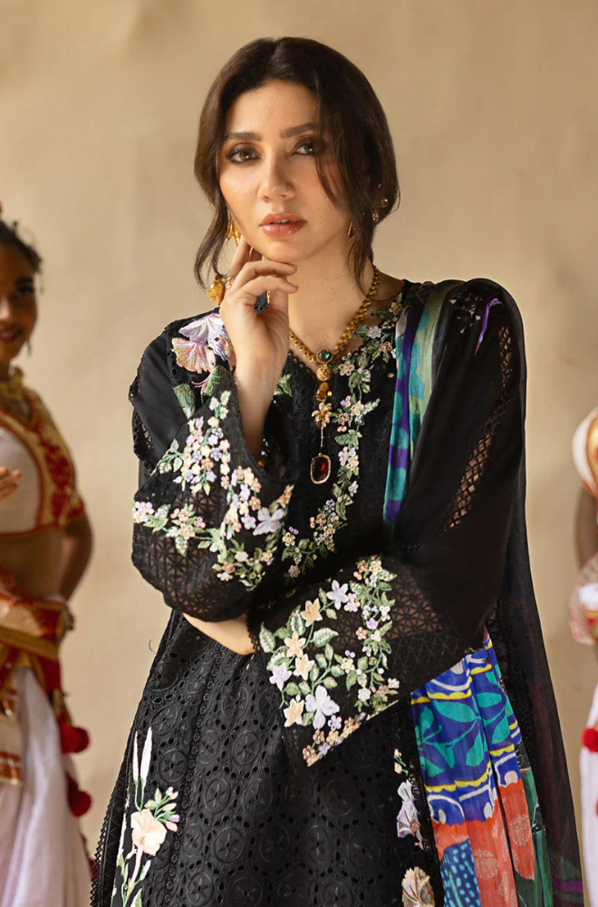 Lawn-3PC Embroidered Shirt with Digital Printed Jacquard Dupatta-1403