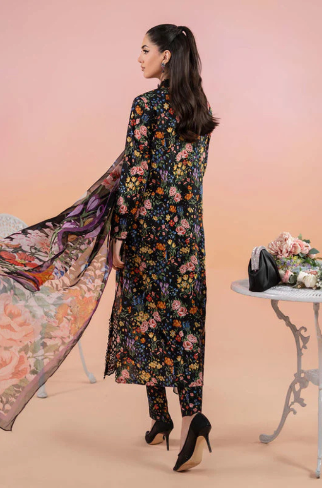 Karandi-3PC Embroidered Shirt with Karandi Printed Dupatta -3434