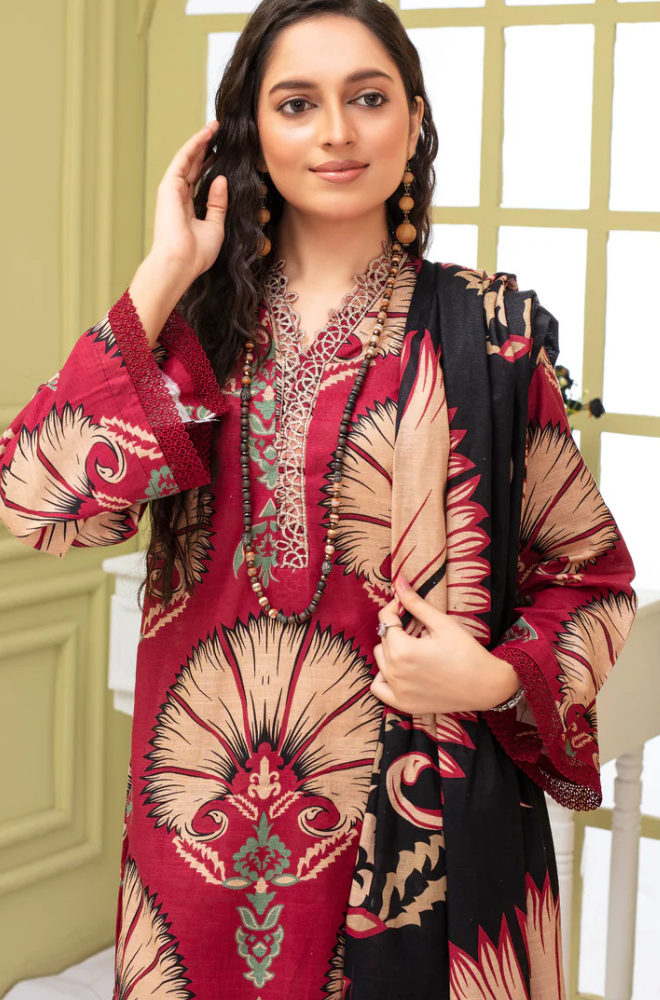 CREATION KHADDAR 3PC WITH KHADDAR PRINTED SHIRT & TROUSER-920