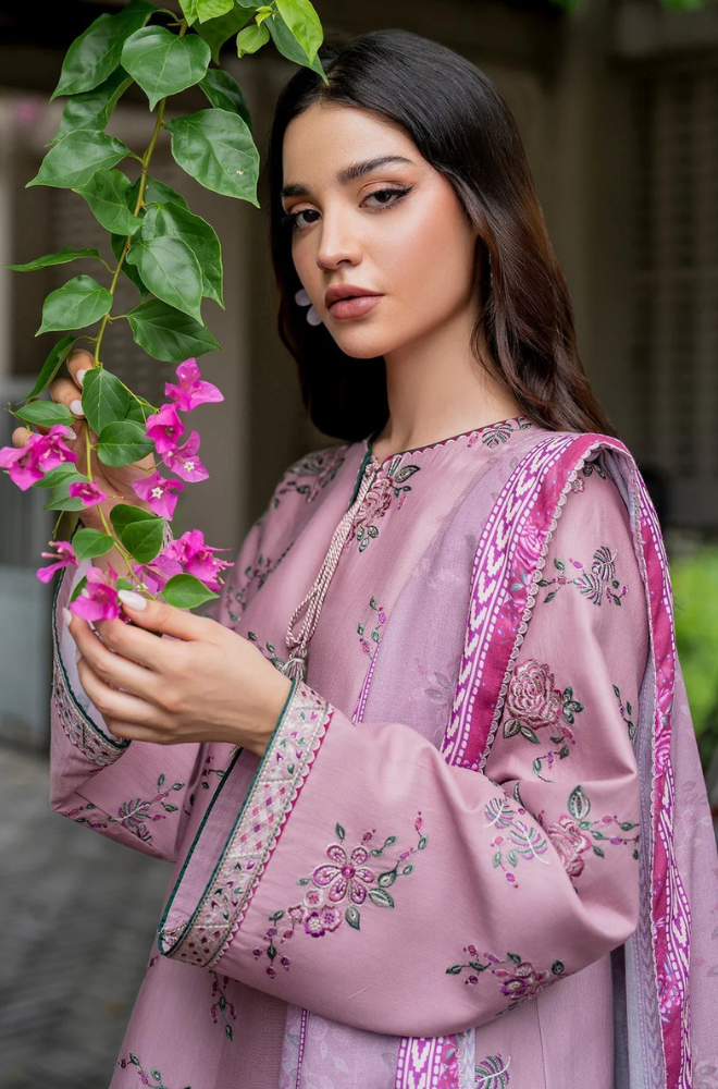 3PC Dhanak Embroidered Shirt With Digital Printed Shawl-288