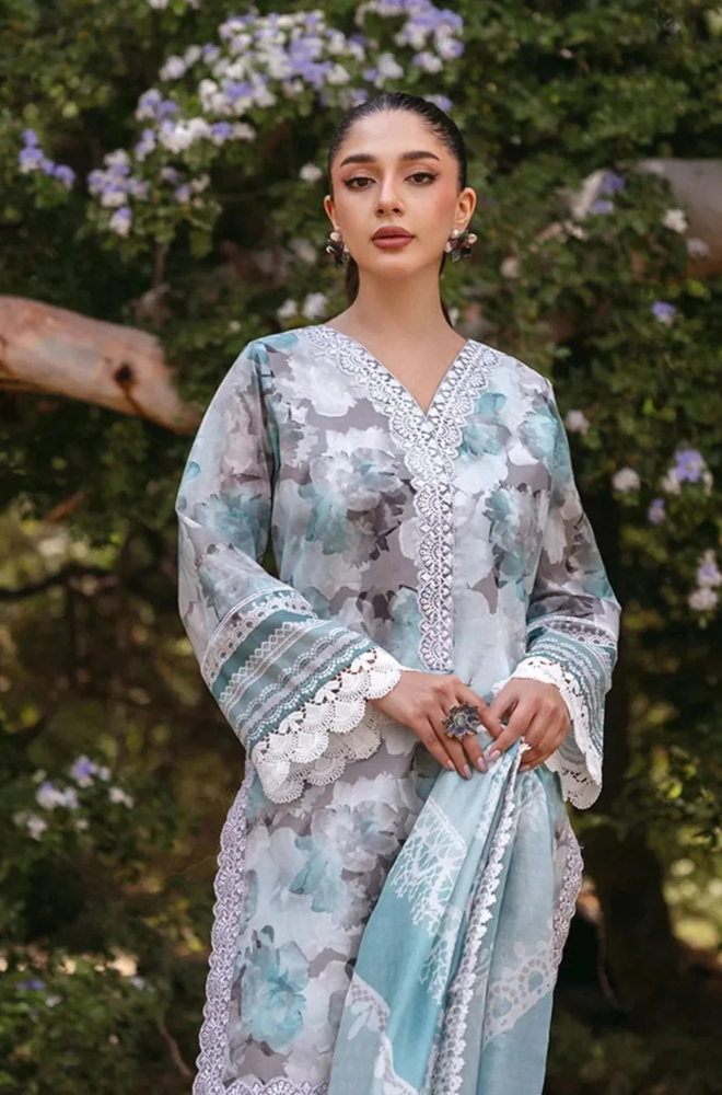 3PC Lawn Printed Shirt With Digital Printed Dupatta-1624