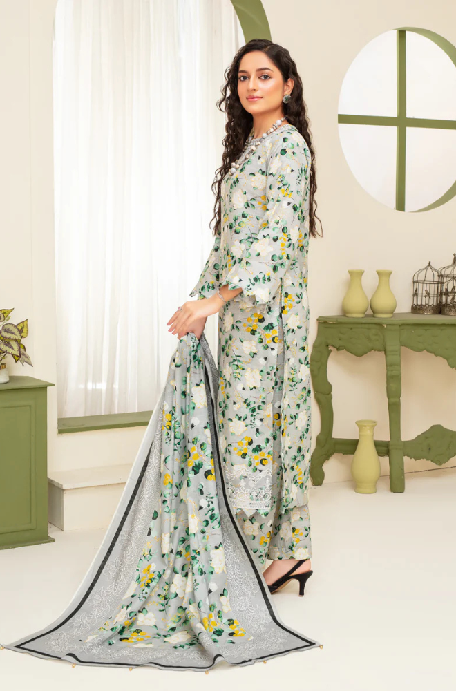 CREATION KHADDAR 3PC WITH KHADDAR PRINTED SHIRT & TROUSER-915
