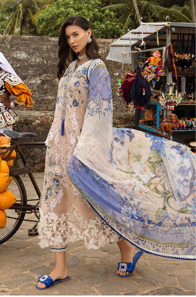 Lawn-3PC Embroidered Shirt with Digital Printed Jacquard Dupatta-1430