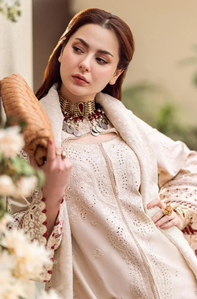Lawn-3PC Embroidered Shirt with Organza Embroidered Dupatta-1357