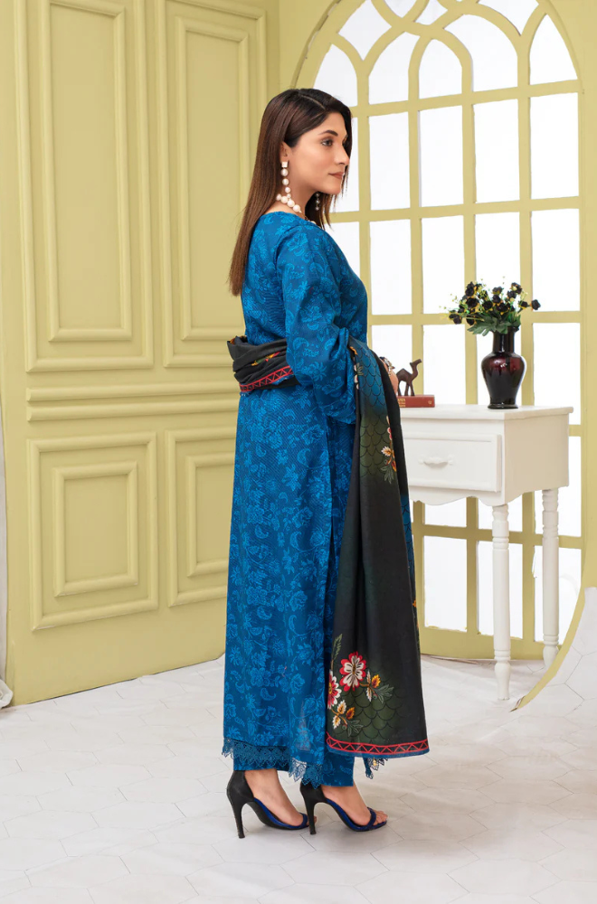 CREATION KHADDAR 3PC WITH KHADDAR PRINTED SHIRT & TROUSER-909
