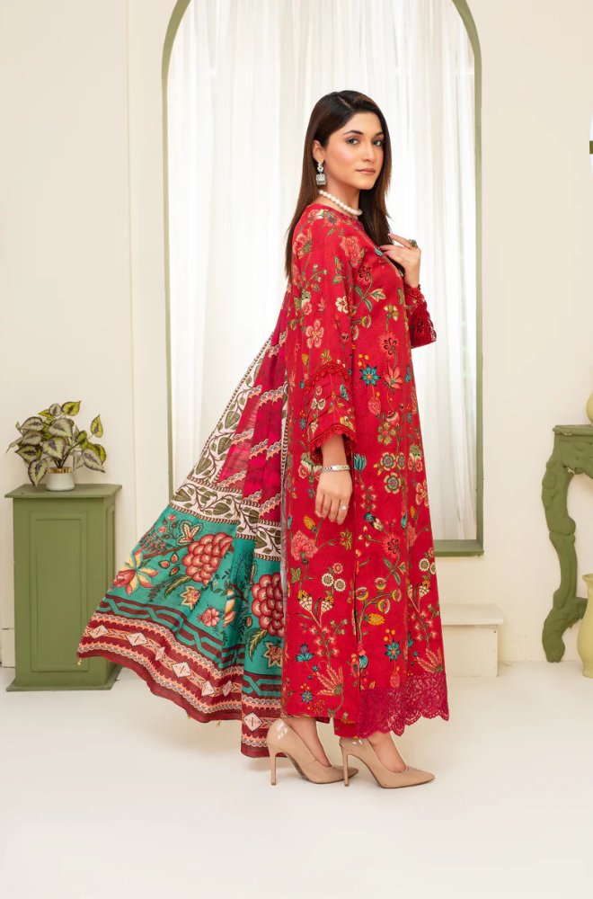 CREATION KHADDAR 3PC WITH KHADDAR PRINTED SHIRT & TROUSER-907