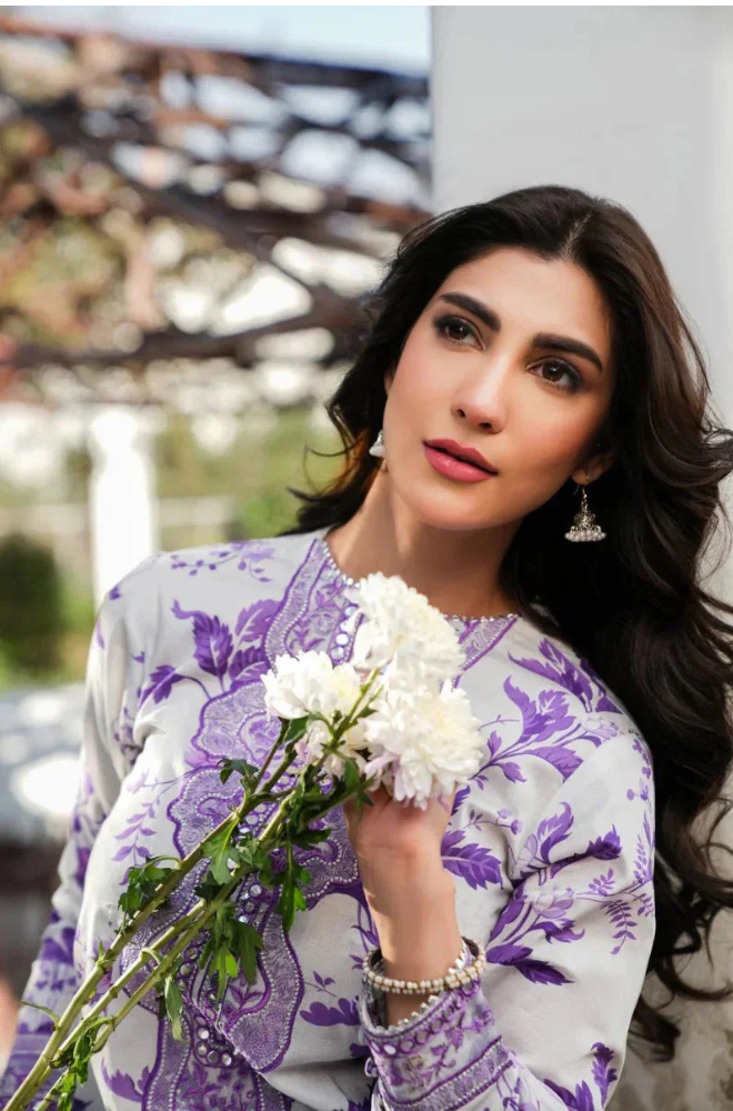 Karandi-3PC Embroidered Shirt with Karandi Printed Dupatta -1712