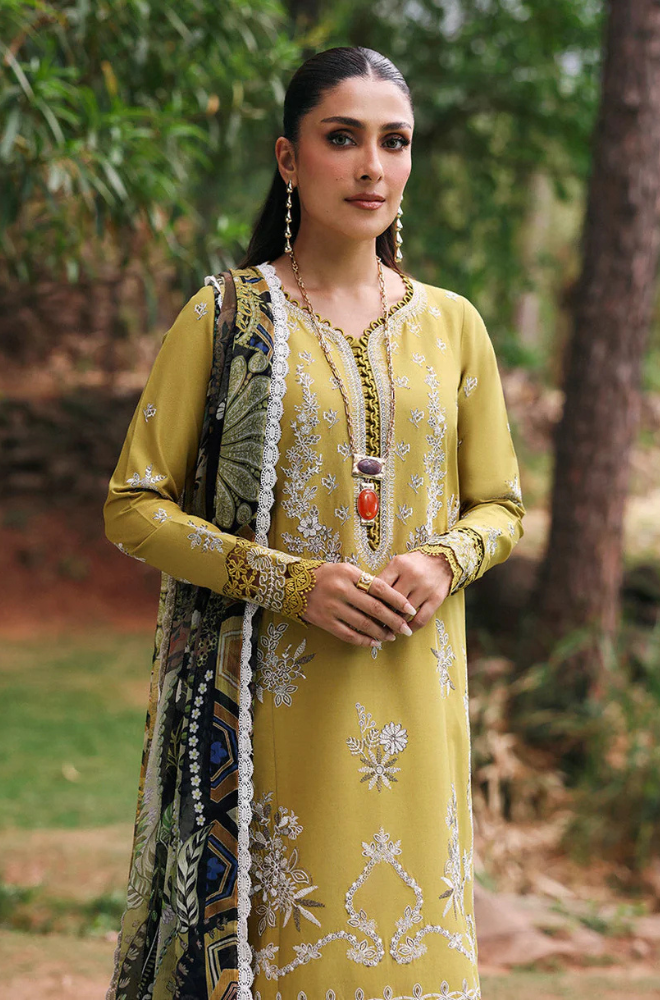 Lawn-3PC Embroidered Shirt with Digital Printed Jacquard Dupatta-1423