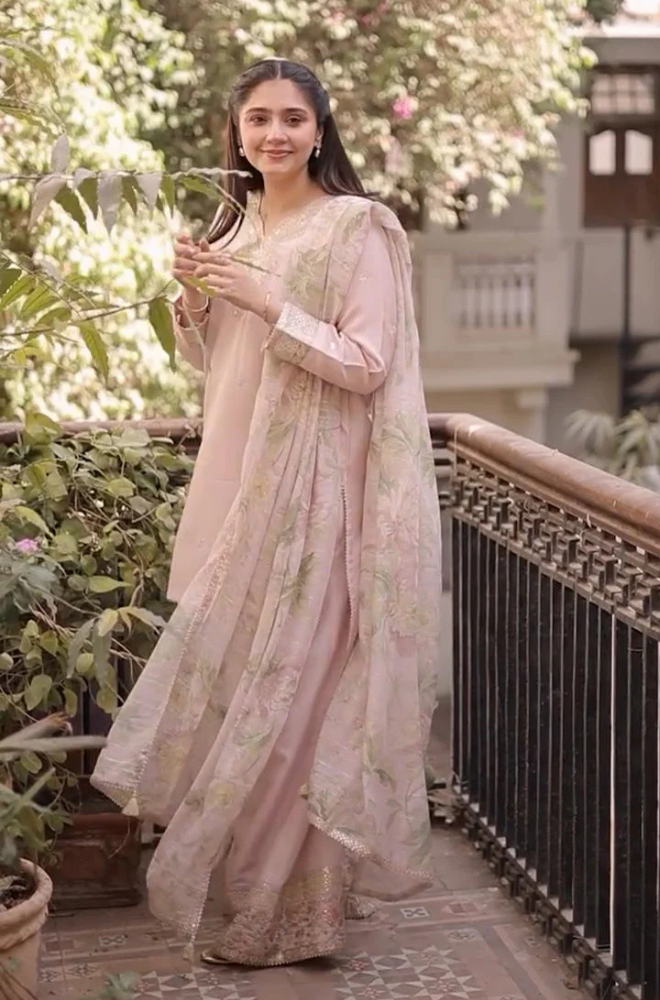 Lawn-3PC Embroidered Shirt with Digital Printed Jacquard Dupatta-1422