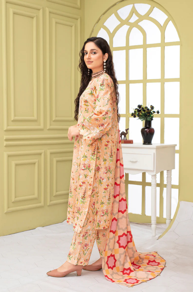 CREATION KHADDAR 3PC WITH KHADDAR PRINTED SHIRT & TROUSER-904