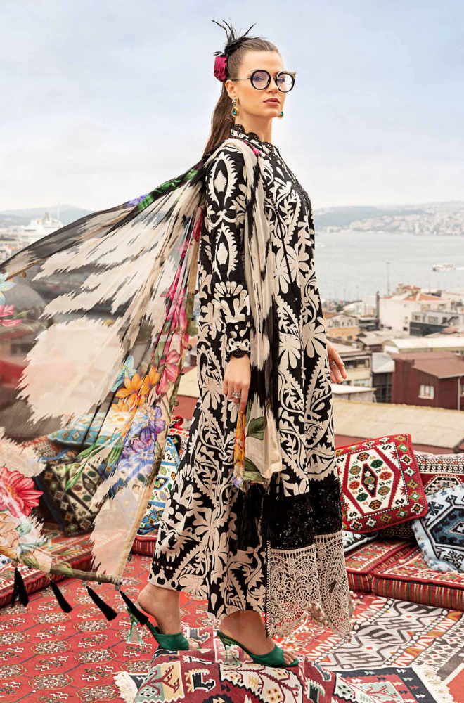 3PC KARANDI PRINTED SHIRT WITH KARANDI PRINTED DUAPTTA AND TROUSER -1708