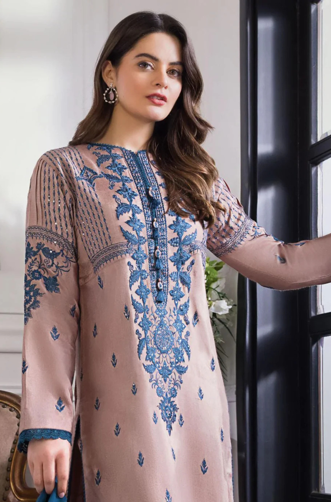 Dhanak 3PC Embroidered Shirt with Chiffon Dupatta-142