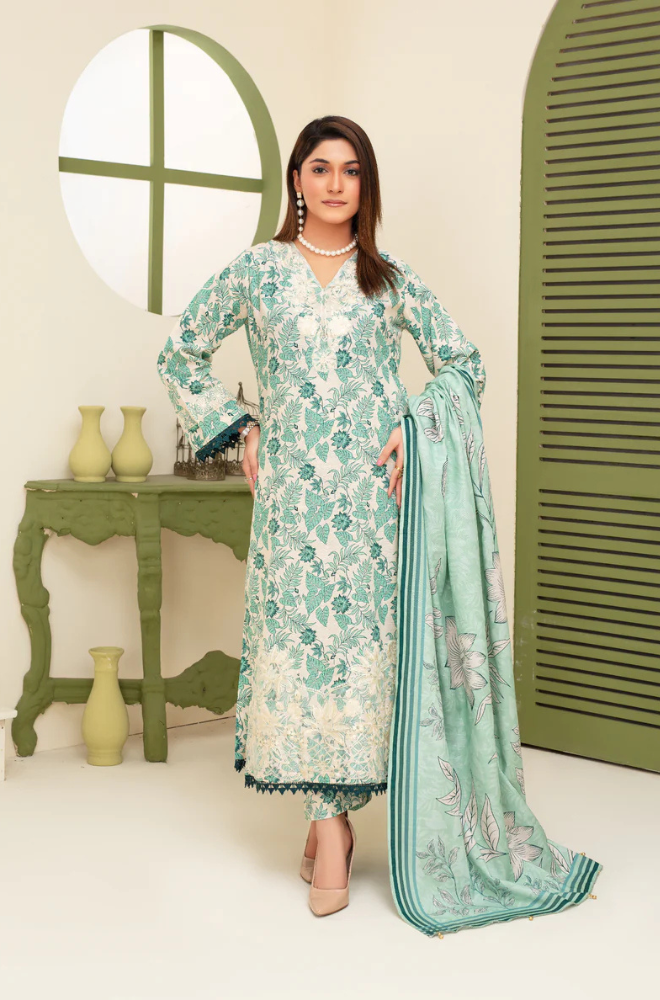 CREATION KHADDAR 3PC WITH KHADDAR PRINTED SHIRT & TROUSER-906