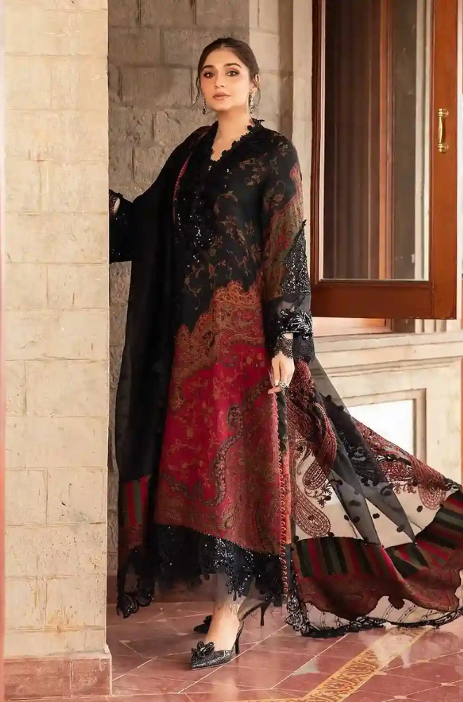 3PC KARANDI PRINTED SHIRT WITH KARANDI PRINTED DUAPTTA AND TROUSER -1709