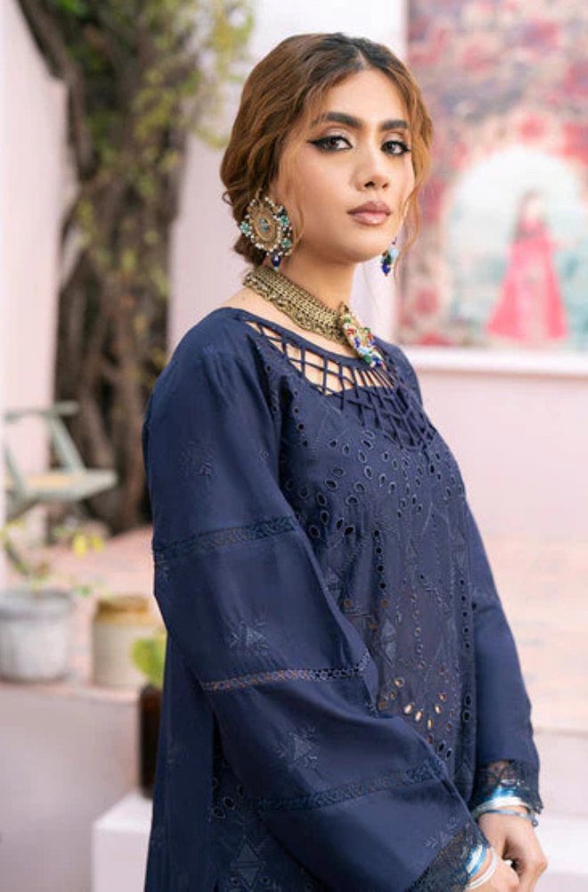 3PC Chikankari Dhanak Embroidered With Digital Printed Wool Shawl-118