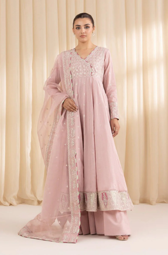 Lawn-3PC Embroidered Shirt with Organza Embroidered Dupatta-1409