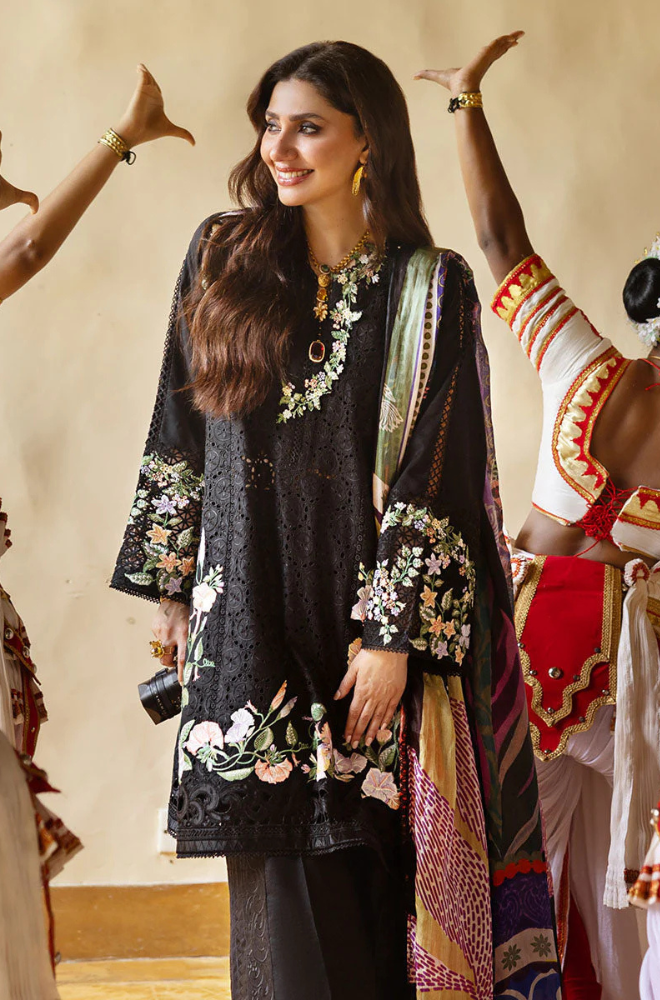 Lawn-3PC Embroidered Shirt with Digital Printed Jacquard Dupatta-1403