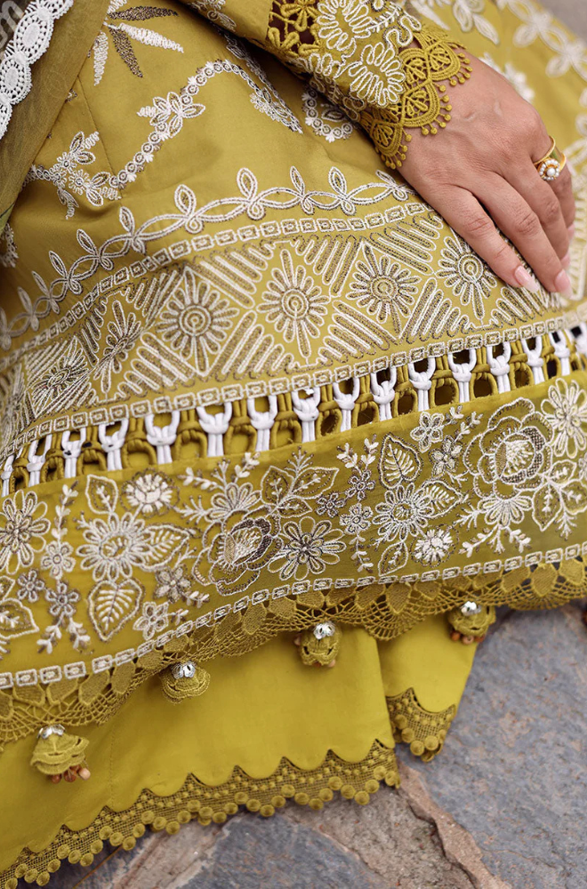 Lawn-3PC Embroidered Shirt with Digital Printed Jacquard Dupatta-1423