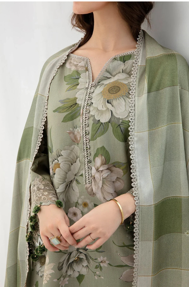 BAROQUE 3PC KARANDI PRINTED SHIRT WITH KARANDI PRINTED DUAPTTA AND TROUSER-801