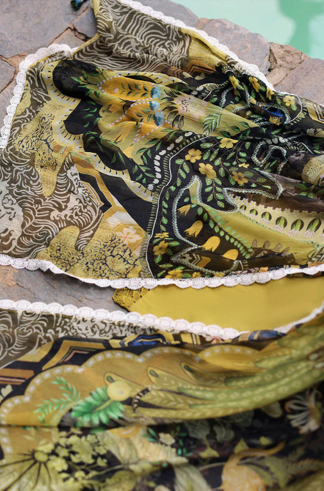 Lawn-3PC Embroidered Shirt with Digital Printed Jacquard Dupatta-1423